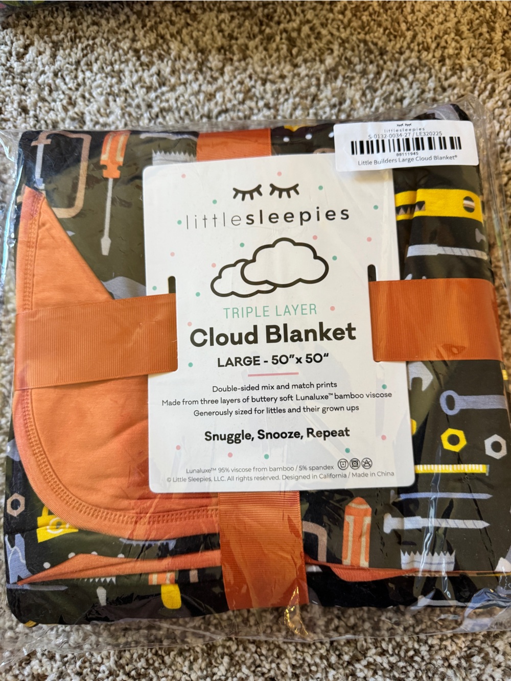 Little Sleepies tools Cloud Blanket